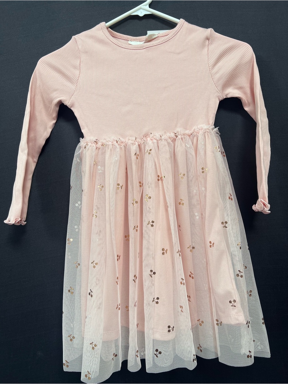 H&M Girls Pink Long Sleeve Tulle Dress NWT